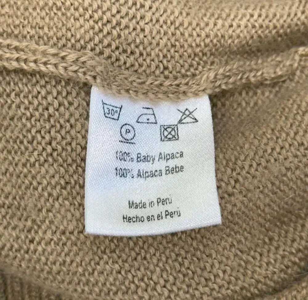 Alpa Pima Baby Alpaca Polo Sweater Size L Brown Long Sleeve Knit